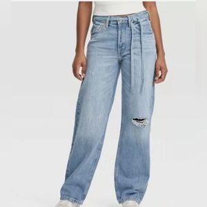 Universal Thread 90's Baggy Mid-Rise Tie-Waist Drawstring Baggy Jean 16